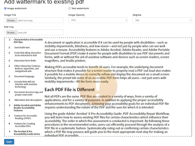 add watermark on image or pdf