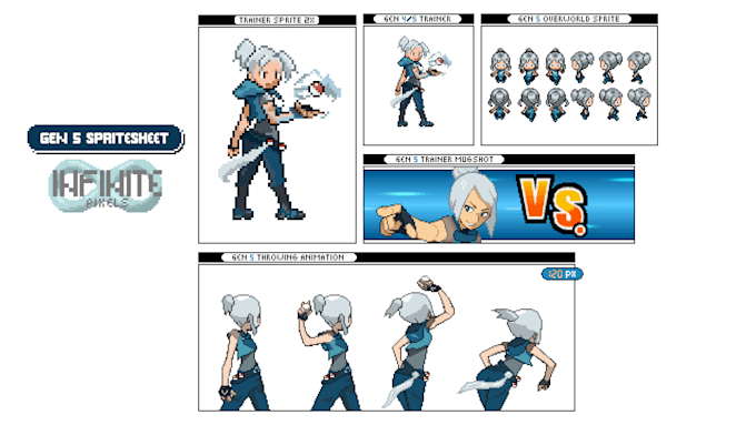 Create a gen 5 pokemon sprite sheet by Gelolmdrd | Fiverr