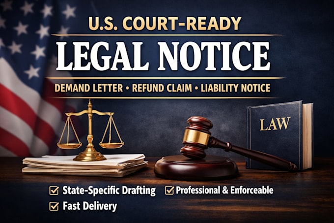 draft a US court ready legal notice or demand letter