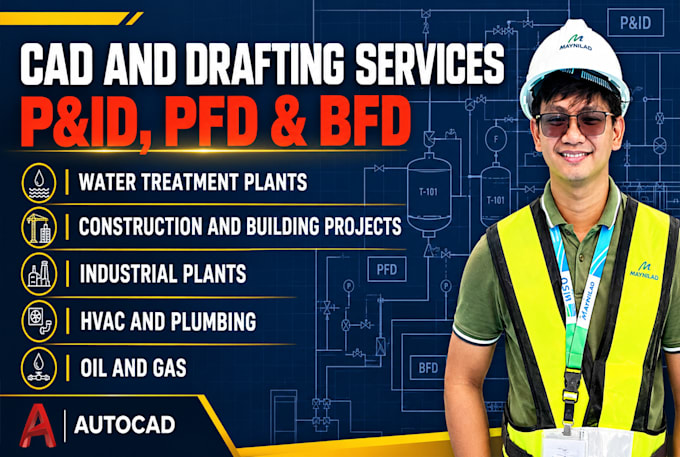 make p and id, pid with bfd, pfd, equipment list and tagging