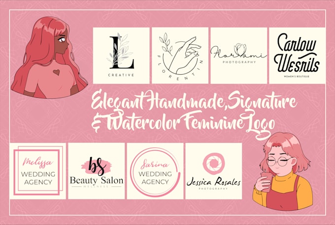 Design feminine watercolor signature and luxury logo by Reaz_24 | Fiverr