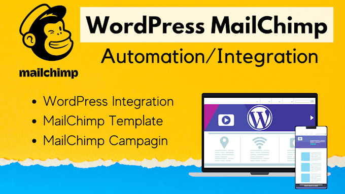 setup wordpress mailchimp email marketing automation, campaign and template
