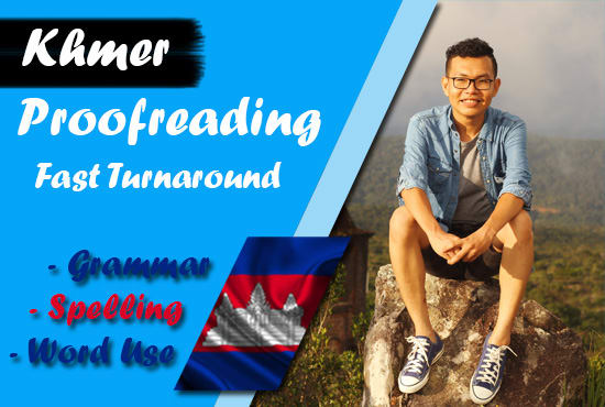 proofread and edit khmer text within 1 day