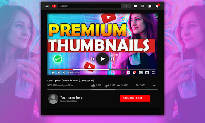design attractive clickbait youtube thumbnail