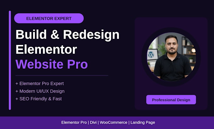 build and redesign elementor website with elementor pro