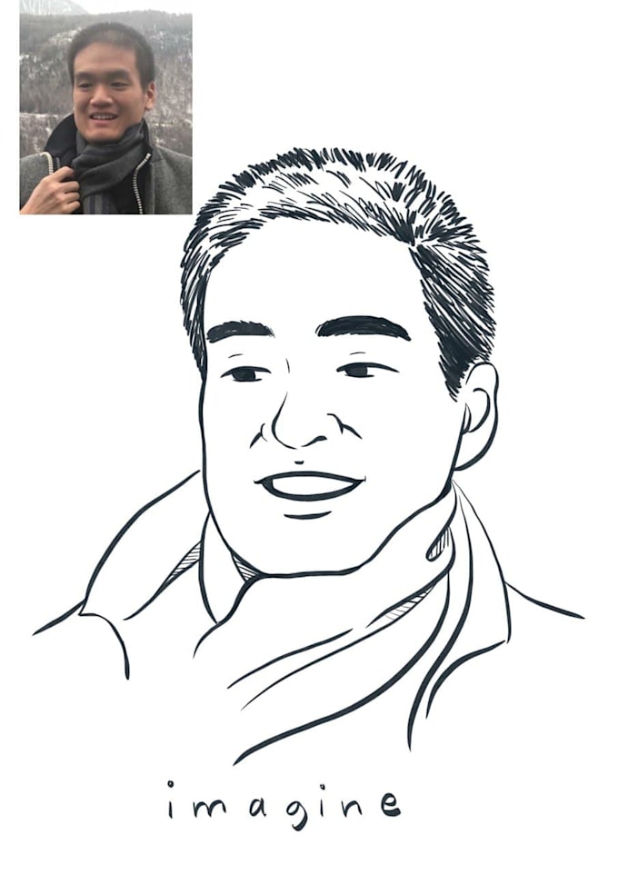 draw line art portrait, pet, caricature in  cute style