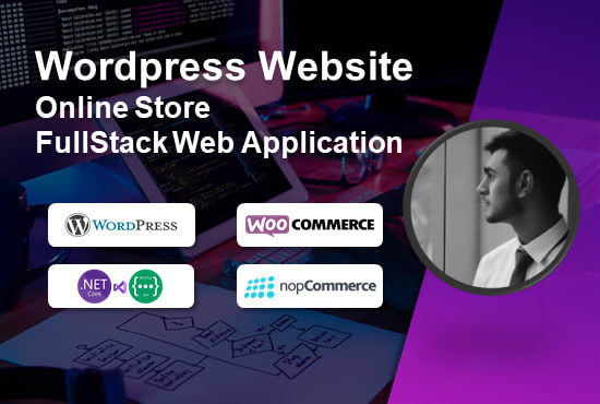 design wordpress website online store and web application