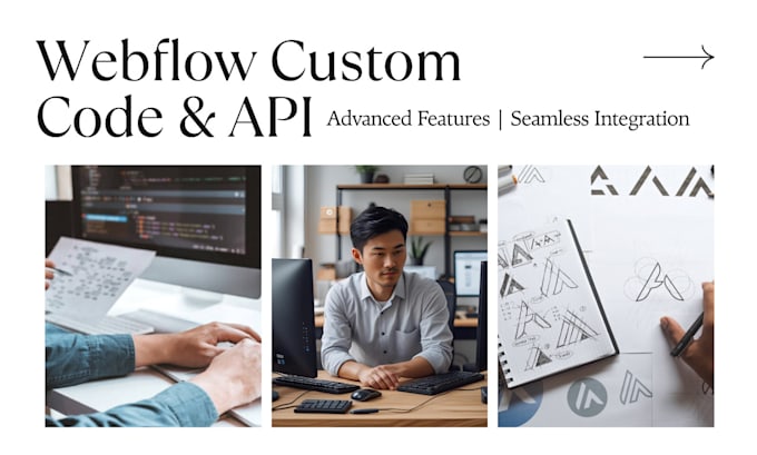 implement custom code and api integrations for webflow