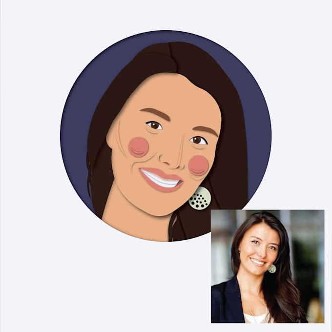 Draw a headshot illustration from photo by Hobikugambar Fiverr