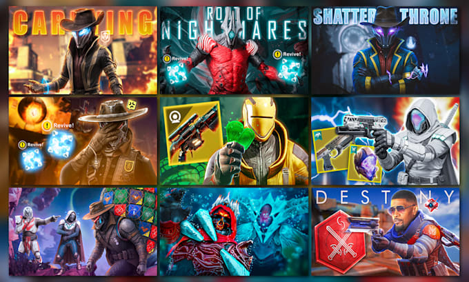 design a youtube thumbnail for destiny 2