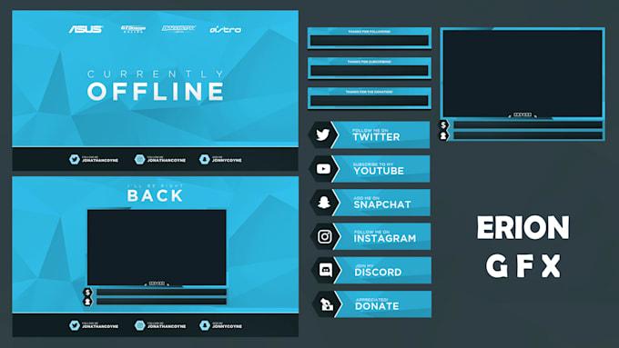 Image showcasing Design a professional twitch stream package by Eriongfx | Fiverr