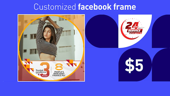 design unique facebook profile frame, personal or business