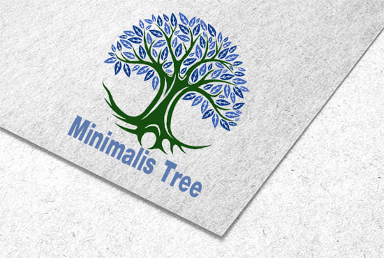 create amazing flat minimalist tree logo design