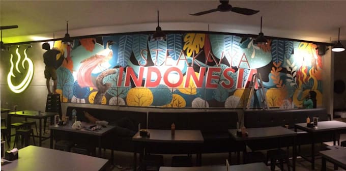 custom wall mural illustration