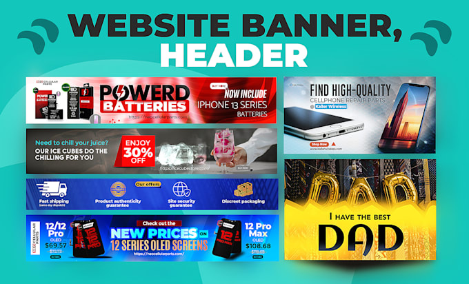 design a professional website banner, ad or header