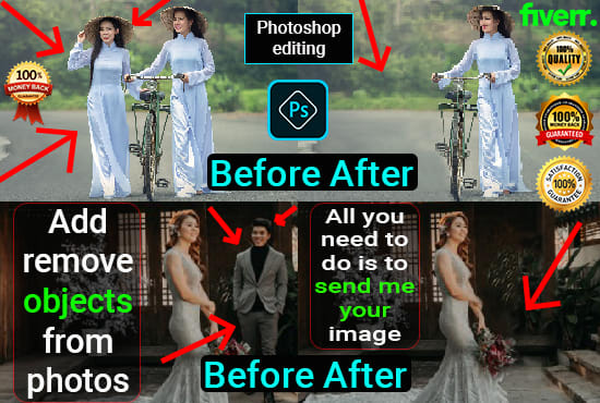 Do photoshop editing add remove objects from photos or any product