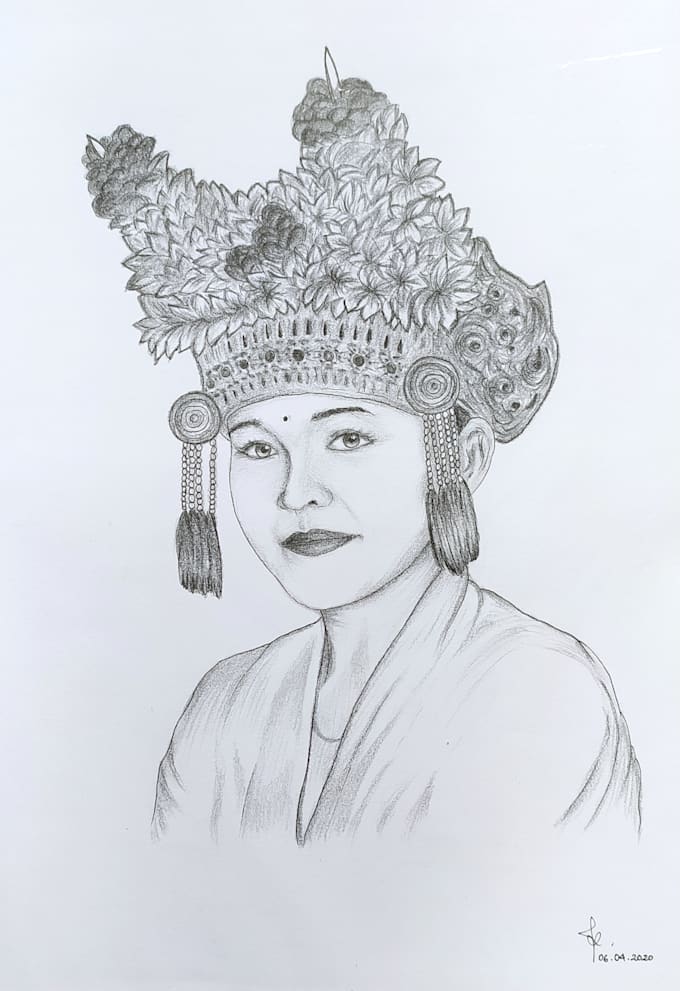 Draw a black and white pencil sketch of your photo by Karyakarunia Fiverr