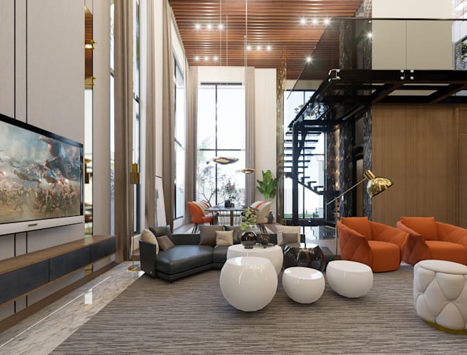 do photorealistic 3d interior design and architectural rendering