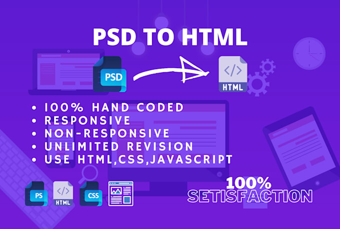 convert PSD to HTML with responsive