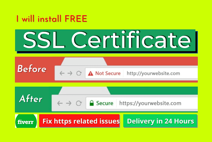 install and fix the free SSL certificate within 1 hour