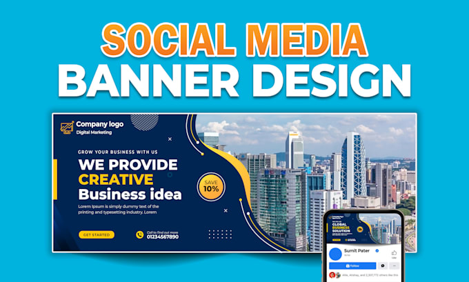 design facebook cover, linkedin banner, and social media banners