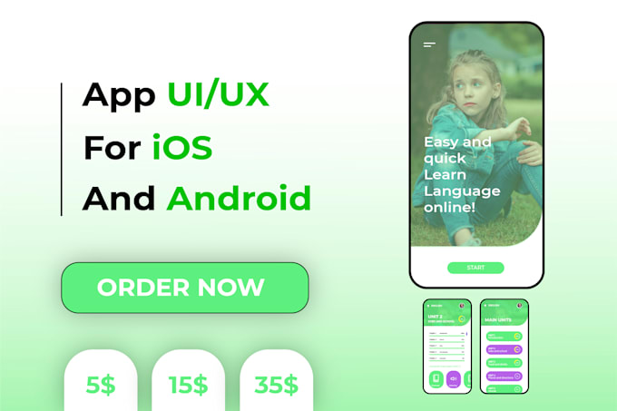 design creative app UI UX for ios and android