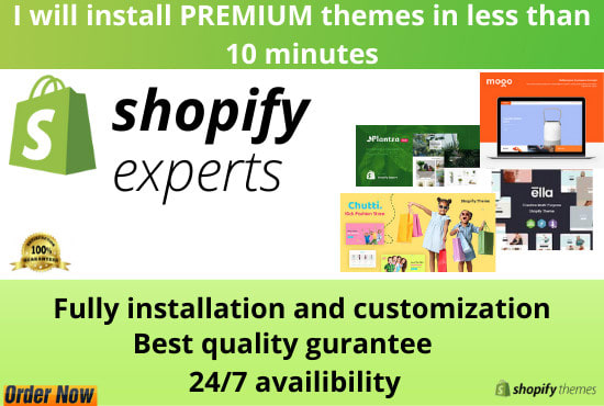 install premium shopify theme less than 10 minutes