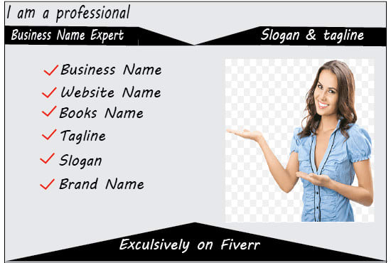 name your business, website, book and create tagline, slogan
