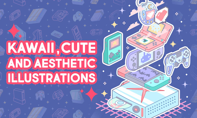 do cute illustrations in chibi and kawaii style