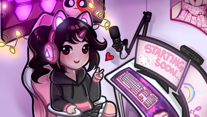 Hire a freelancer to draw a custom twitch brb, offline, or starting screen
