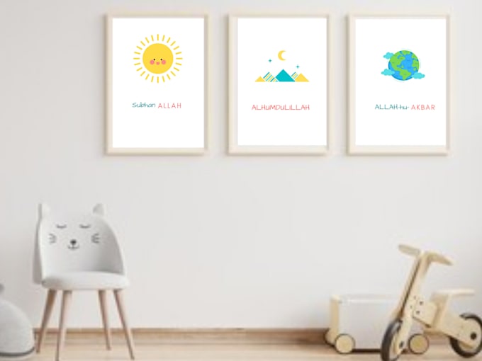 create attractive nursery poster wall art