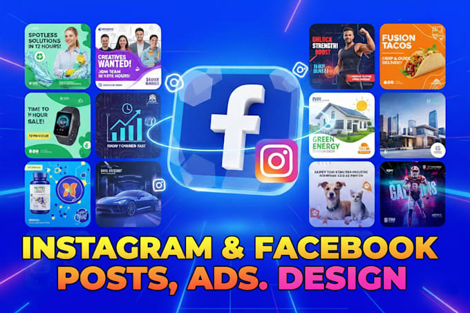design creative facebook and instagram ads or posts in 12 hrs