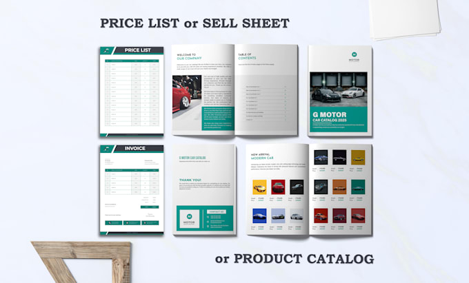 design editable price list or sell sheet or product catalog