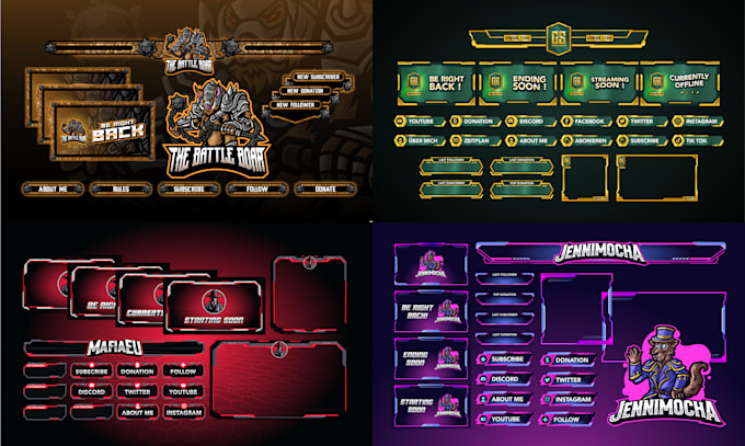 create overlay screen, panels, facecam for your stream