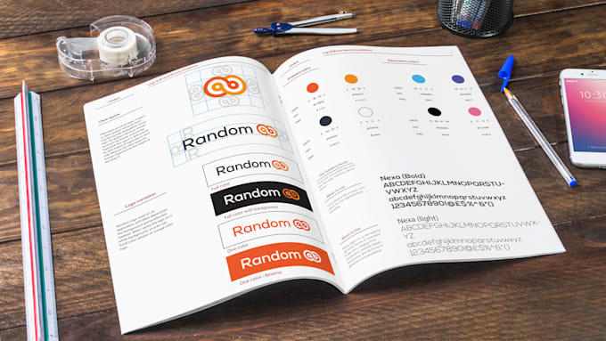 design logo and brand guidelines book for your brand