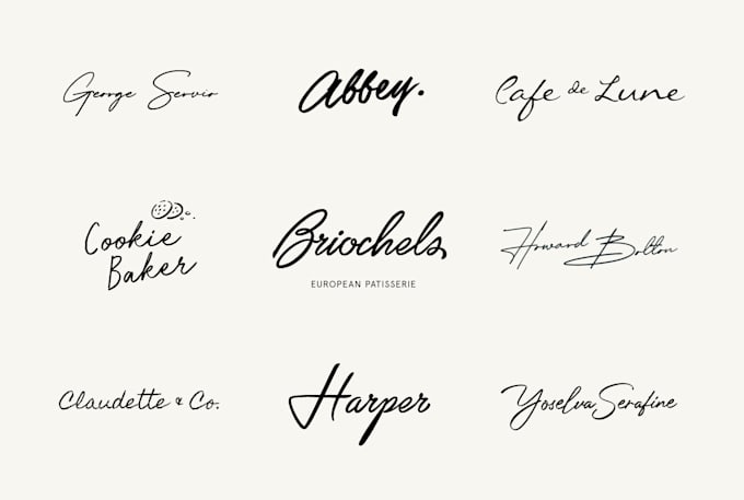 Design script, signature, handwriting logo by Tremigo | Fiverr