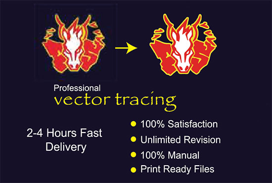 manually vectorize, your logo or image perfectly covert to vector tracing