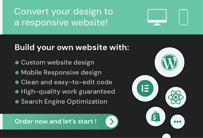 convert your design to responsive and user friendly website