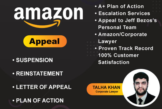 I will write appeal letter for asin suspension and poa for amazon account reinstatement