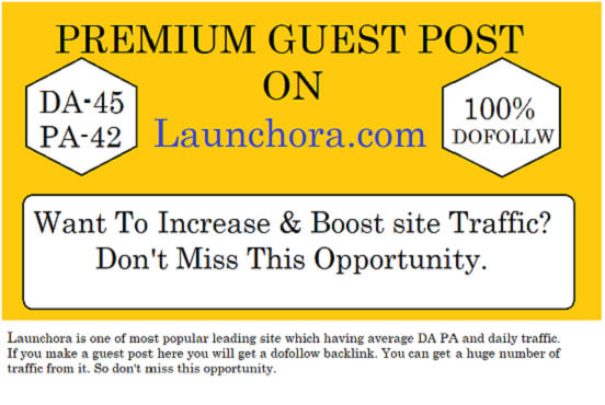 premium guest post publish on launchora