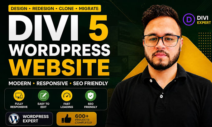 build, redesign and customize divi 5 wordpress website