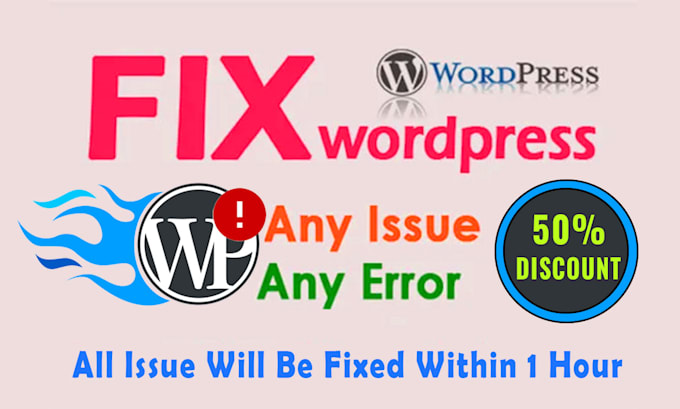 fix wordpress bug, error or technical problem within 1 hour