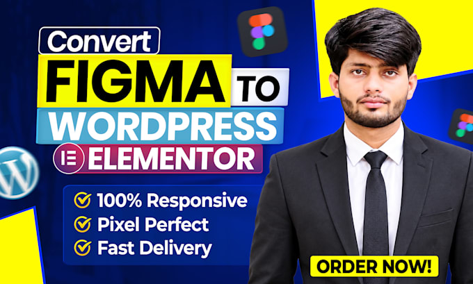 convert figma to elementor wordpress website, PSD, xd to wordpress
