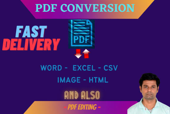 convert PDF to excel or CSV and scan images to excel
