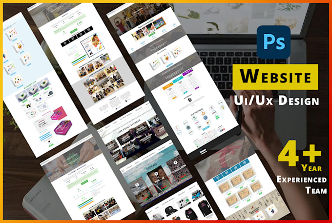 design portfolio wireframes in PSD and figma