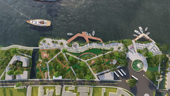 design 3d landscape with realistic renderings and visualization