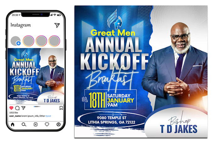 design best church flyer or  social media post within 3 hours