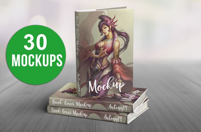 create 30 book mockups from your 2d cover