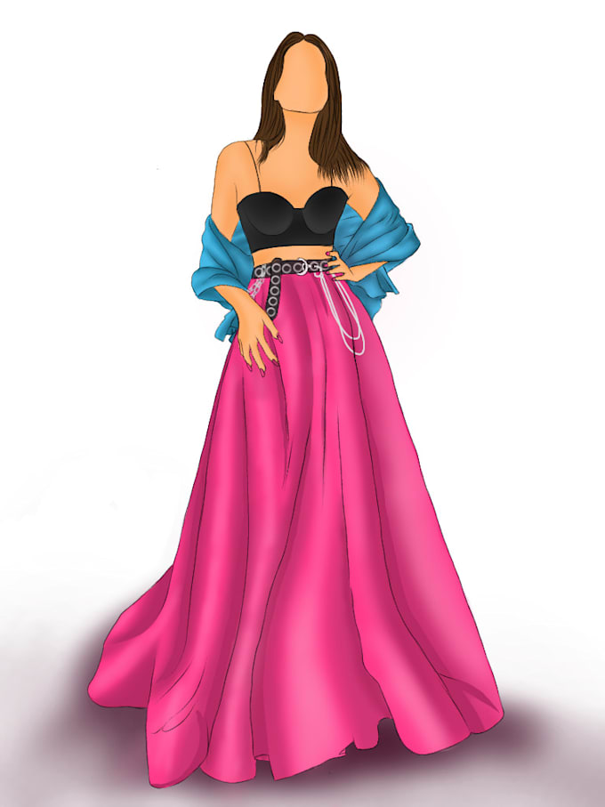draw a collection of fashion illustration and portfolio