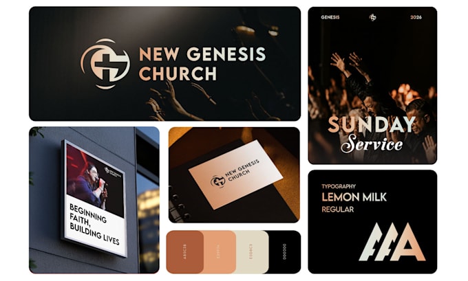 design modern ministry, church logo and brand identity with full branding kit